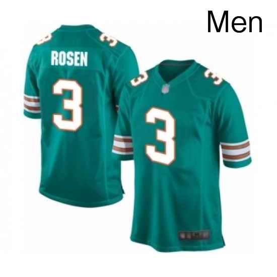 Mens Miami Dolphins 3 Josh Rosen Game Aqua Green Alternate Football Jersey